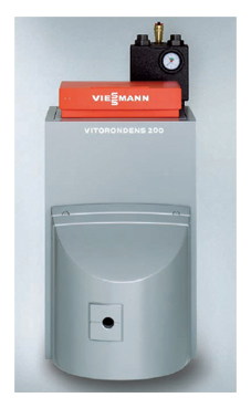 VIESSMANN VITORONDENS 222-F BS2A 20,2  de pie de 18,8-20,2 Kw mixta con regulación vitotronic 200 KO2B quemador vitoflame 300 presurizado (para estanco coaxial consultar) interacumulador horizontal de 130l.