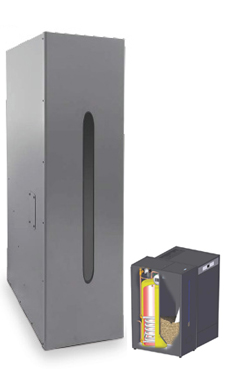 DOMUSA Depósito de reserva con acumulador ACS inox. HTP 130-200 (200 kg.pellet-150 litros ACS)