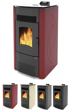 LASIAN ERTA de  3,6 a 10 Kw. calentamiento mediante aire, de 10 KW de potencia térmica máxima. Capacidad de calentamiento de 170 m3 (modelos en burdeos, beige, gris y negro) , mando a distancia ,sin limpieza automática.