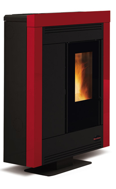 NORDICA-EXTRAFLAME SOUVENIR STEEL 3,7-10,2 kW Revestimiento en acero barnizado. Hogar en fundición extraíble. Cajón extraíble para la ceniza. Vitro cerámico resistente a 750°. Colores: Blanco , negro antracita, y burdeos.