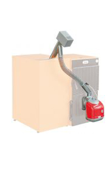 FERROLI Quemador pellets modelo SUN P 12  de 55 Kw, con tubo flexible de carga para instalación en calderas de leña( con el accesorio puerta de transformación SFL3 y SFL 4 a pellets)